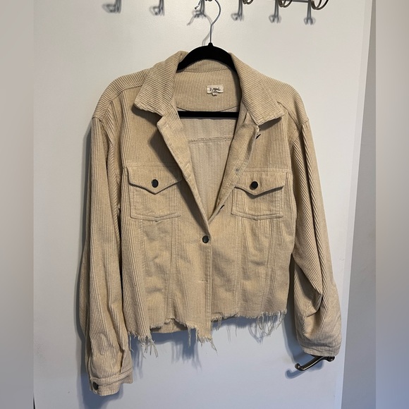 Women’s tan corduroy button up jacket - Picture 1 of 2